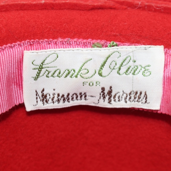 VTG Frank Olive by Neiman Marcus Red Hat - Picture 7 of 8